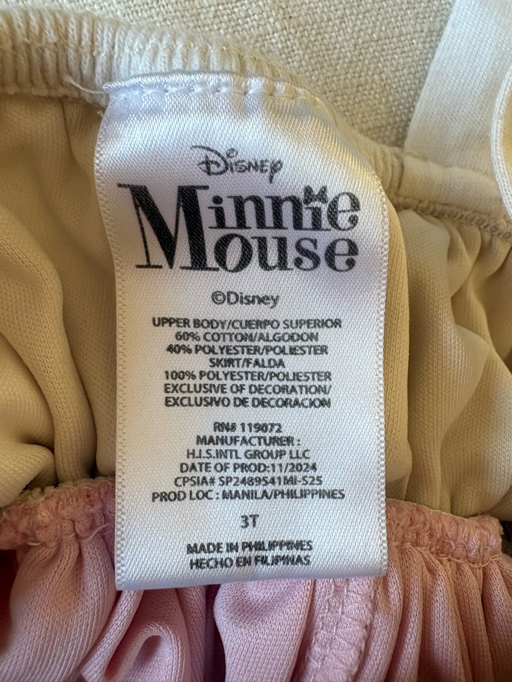 Disney Minnie Mouse Cream and Pink Girls Dress - Picture 4 of 4